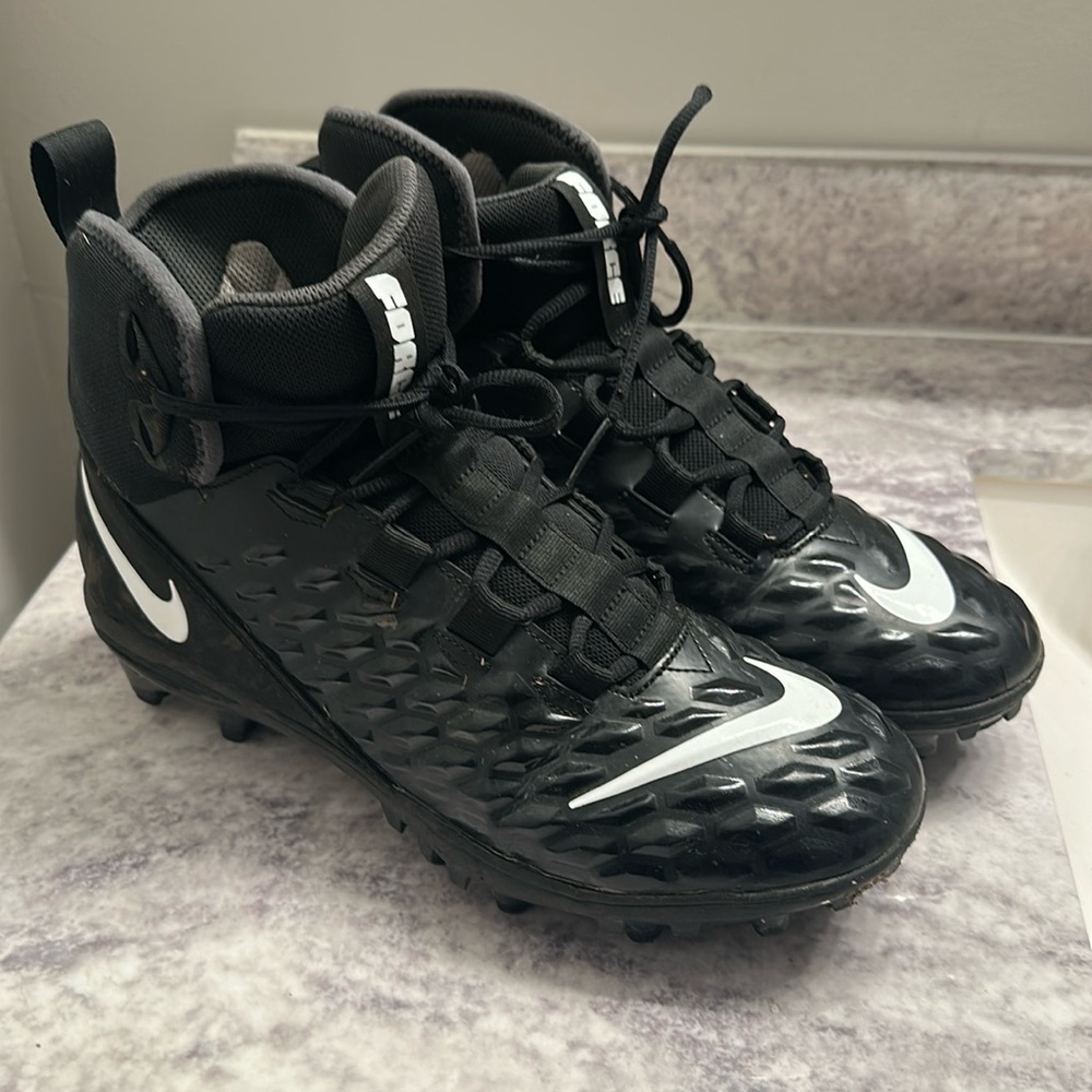 Nike Force Savage Varsity 2 Football Cleats Black White AQ8155-001 Mens Size 10